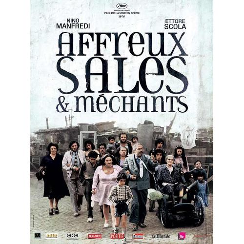 Affreux, Sales Et Méchants - Véritable Affiche De Cinéma Pliée - Format 120x160 Cm - De Ettore Scola Avec Nino Manfredi, Francesco Anniballi, Maria Bosco  - 1976 - Réedition 2009