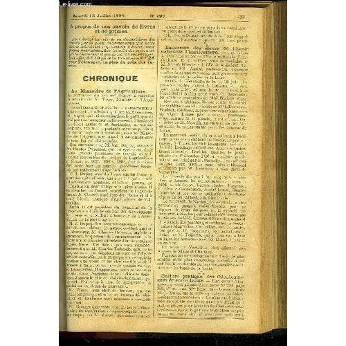 Le Petit Jardin Illustre N° 297 - La Bouillie Bordelaise Et Les Préparations Cupriques, Par M. F. Chambaüd;Les Bluets, Par M. S. Mottet ;La Culture De Voplismenus Imbecillis, Par M. Jules ...