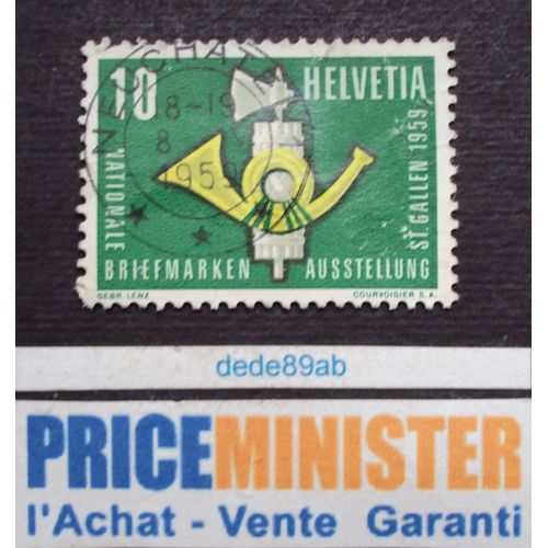Suisse..10 Helvetia.Ntionale Briefmarken Ausstellung St Gallen 1959. Oblitéré.