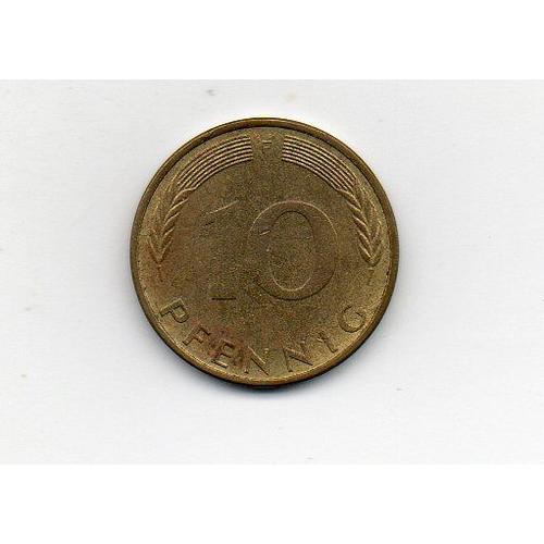 Allemagne 10 Pfennig 1973 Lettre F Acier Plaqué Laiton