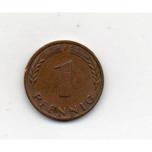 Allemagne 1 Pfennig 1950 Lettre F Acier Plaqué Laiton