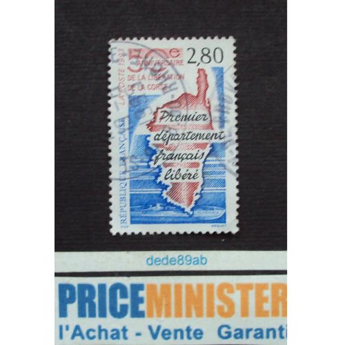 France..2.80 Fr  50ème Anniversaire De La Libération De La Corse. "Premier Département Français Libéré". Oblitéré.
