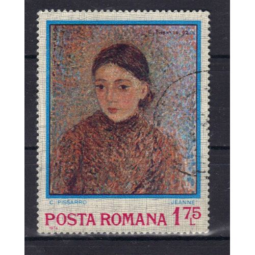 Roumanie 1974 : Peinture Impressionniste : Tableau : "Jeanne" Par C. Pissarro - Timbre Oblitéré