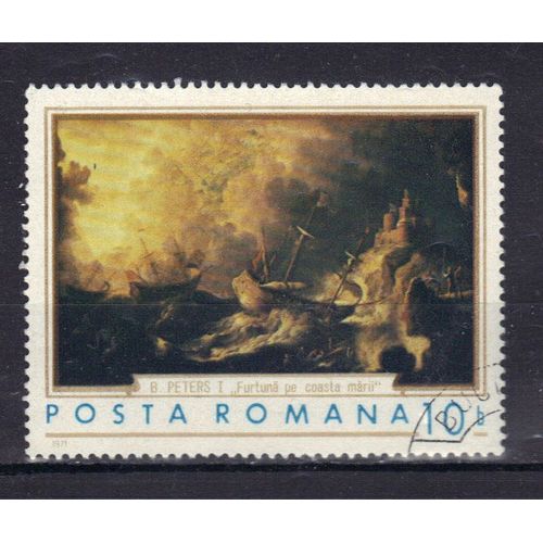 Roumanie 1971 : Tableau Marine Par Bonaventura Peters - Timbre Oblitéré