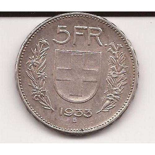 5 Francs Argent Suisse Berger Des Alpes Bouclier Suisse