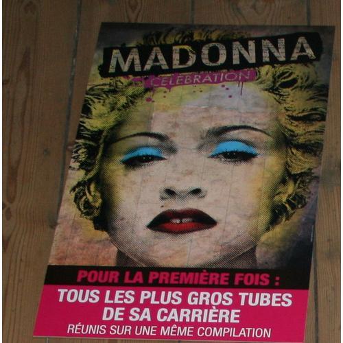 Rare Plv Cartonnee Officielle 30x50 Cm Madonna Celebration