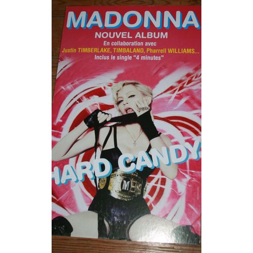 Rare Plv Cartonnee Rigide Officielle 30x50cm  Madonna Hard Candy