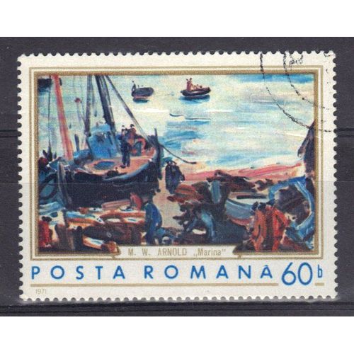 Roumanie 1971 : Tableau Marine Par M.W. Arnold - Timbre Oblitéré