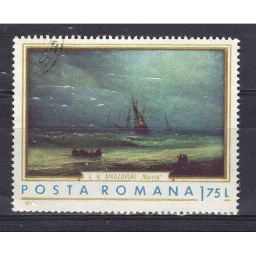 Roumanie 1971 : Tableau Marine Par L.K. Alvavosski - Timbre Oblitéré