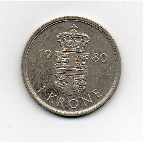 Danemark 1 Krone 1980 Margreth Ii Cupronickel