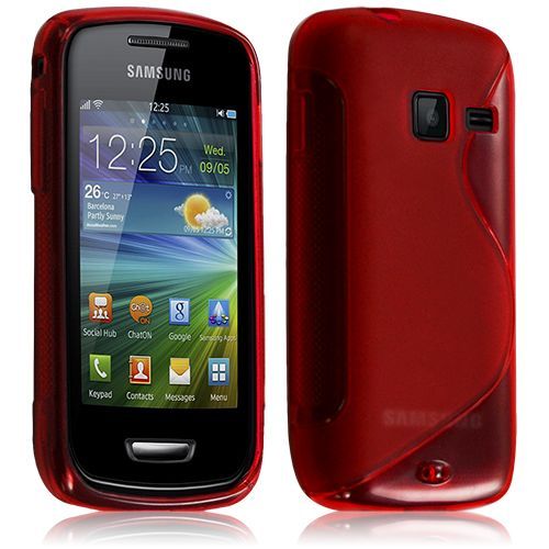 Housse Coque Gel Pour Samsung Wave Y S5380 Avec Motif Vague Rouge Transparent