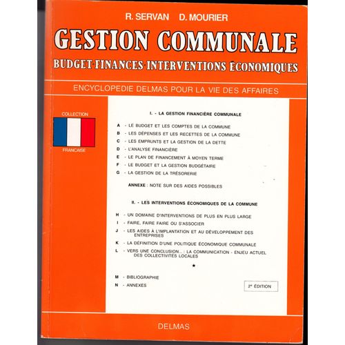 Gestion Communale - Budget Finances, Interventions Économiques