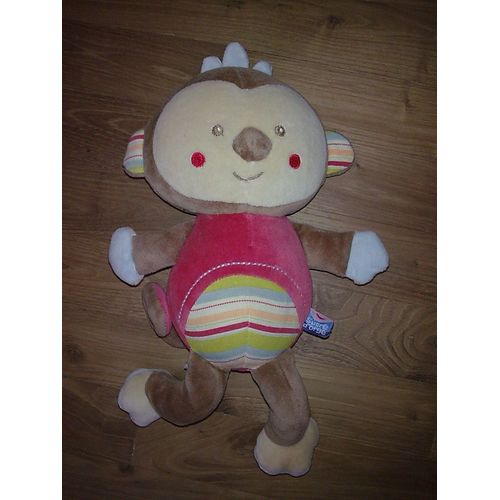 Doudou Singe Sucre D'orge Multicolore 28 Cm Environ.