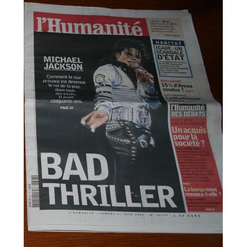 L'humanite 627 Basket Mickael Pietrus 1 Page / Mort De Michael Jackson Couverture + 2 Pages / Mort De Farrah Fawcett Droles De Dames 1/2p /  627