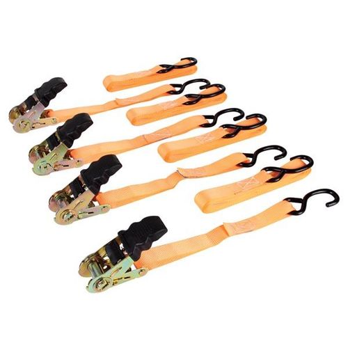 SANGLE D'ARRIMAGE AVEC TENDEUR À CLIQUET 500kg - 25mm x 5m - 4 pcs