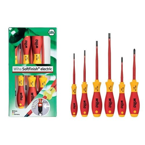 JEU DE TOURNEVIS SOFTFINISH SLIMFIX VDE/GS - FENTE + PHILLIPS - 6 pcs