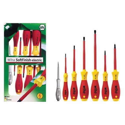 JEU DE TOURNEVIS À FENTE  PHILLIPS SOFTFINISH® ELECTRIC - 7 PCS - ISOLATION JUSQU'A 1 000 V CA CERTIFIÉE VDE ET GS