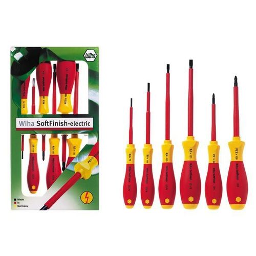 JEU DE TOURNEVIS A FENTE + POZIDRIV SOFTFINISH® ELECTRIC - 6 PCS