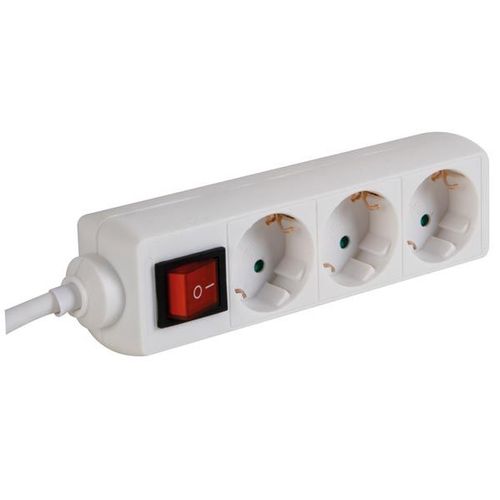 BLOC MULTIPRISES, 3 PRISES + INTERRUPTEUR, 3 x 1.5mm²