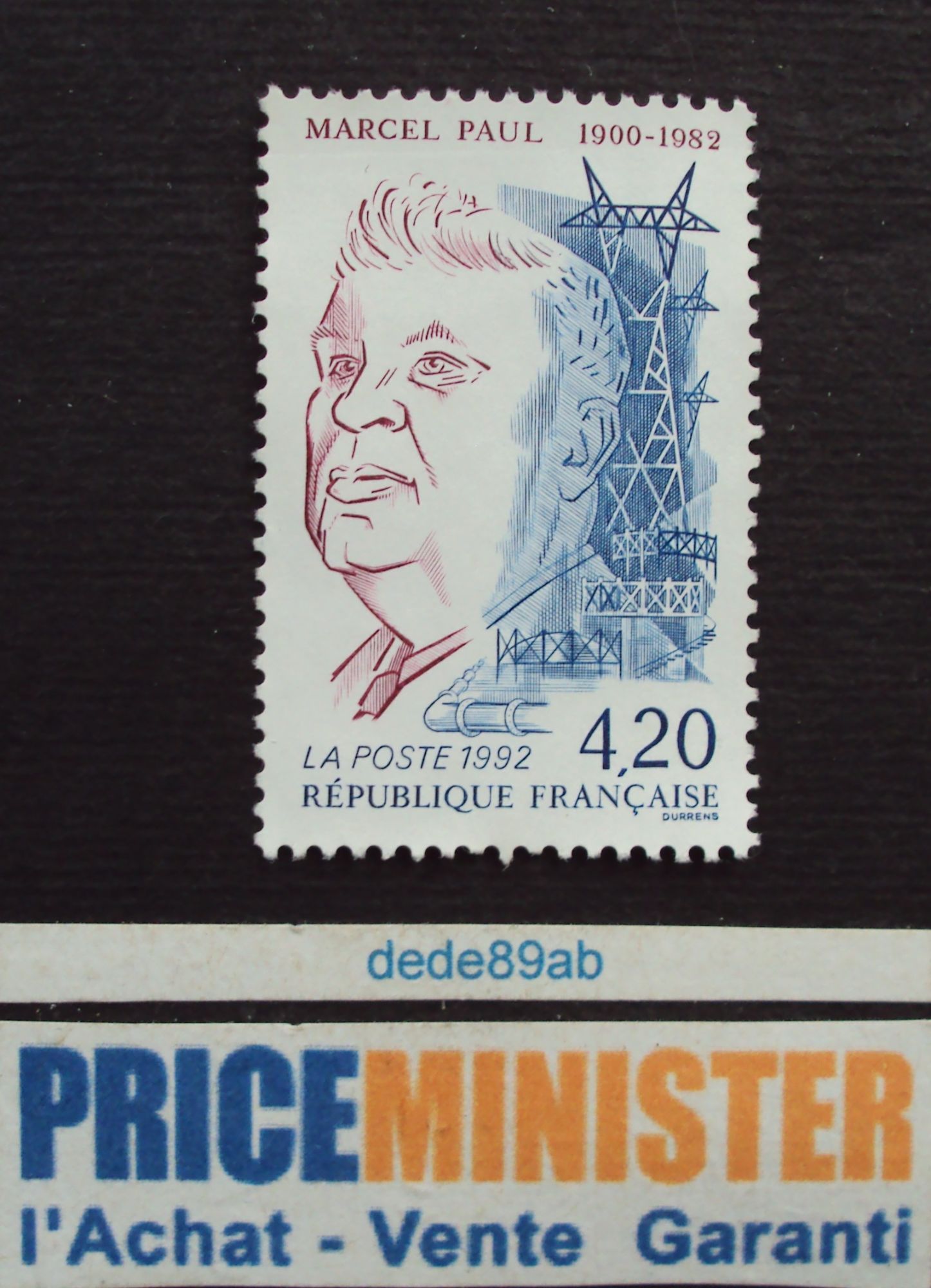 France..10ème Anniversaire De La Mort De Marcel Paul.1900-1982.(Ancien Ministre).Non Oblitéré.