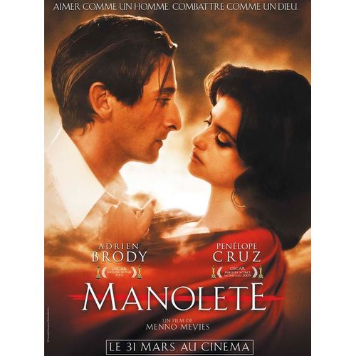 Manolete  - Véritable Affiche De Cinéma Pliée - Format 120x160 Cm - De Menno Meyjes Avec Adrien Brody, Penélope Cruz, Diego Martín, Nacho Aldeguer - 2010
