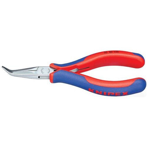 PINCE DE PRÉHENSION POUR L'ÉLECTRONIQUE - BECS DEMI-RONDS COUDÉES - 145mm