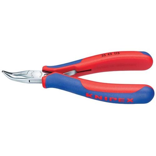 PINCE DE PRÉHENSION POUR L'ÉLECTRONIQUE - BECS COUDÉS DEMI-RONDS - 115mm