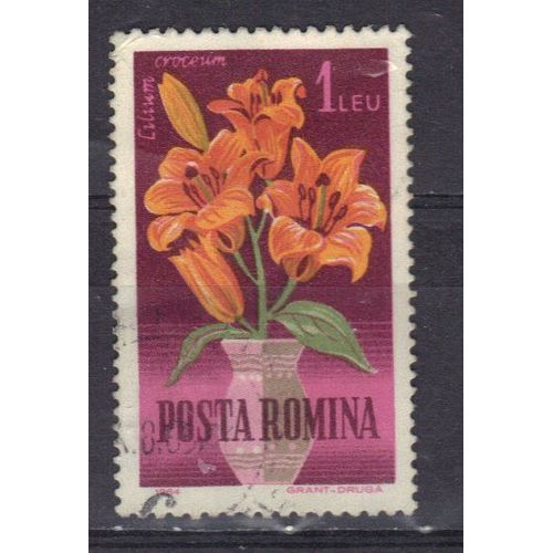 Roumanie 1964 : Fleurs Cultivées Diverses : Lilium Croceum - Timbre Oblitéré