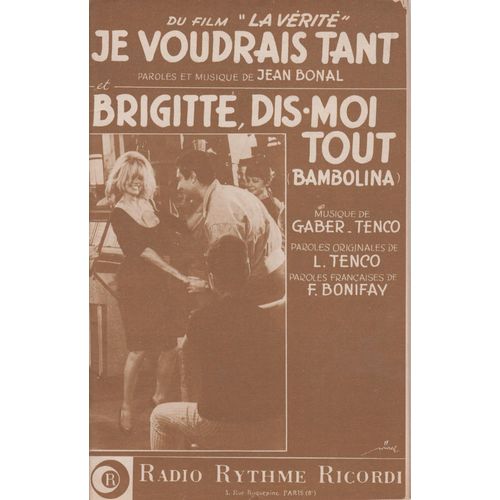 Brigitte Bardot Partition  Film La Verite