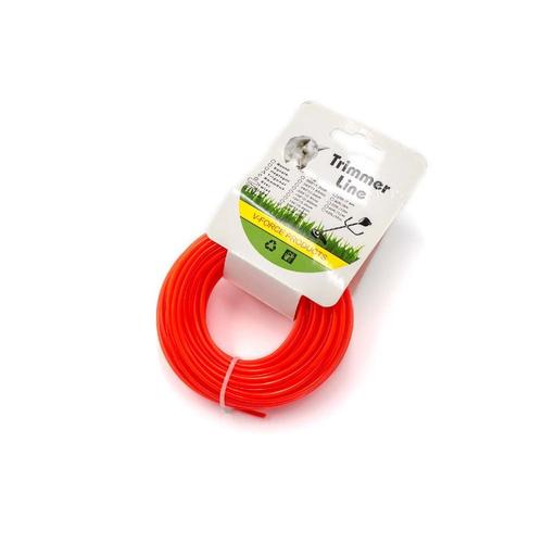 vhbw Fil de rechange pour débroussailleuses rotofil 2,4mm de diamètre compatible avec les débroussailleuses - 15 mètres, rouge, nylon, résistant