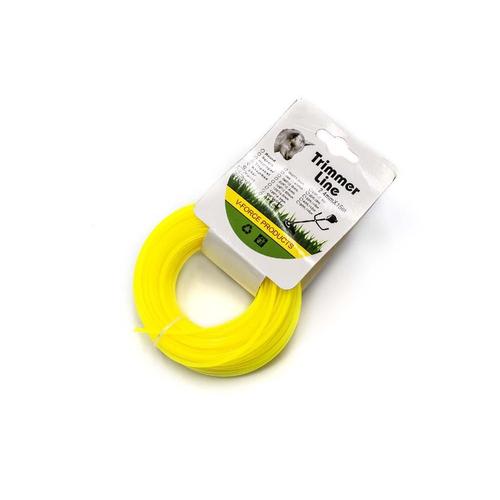 vhbw Fil de rechange pour débroussailleuses rotofil 2,4mm de diamètre compatible avec les débroussailleuses - 15 mètres, jaune, nylon, résistant