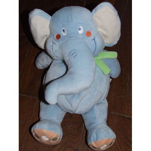 Elephant Bleu Charly & Compagnie Tiamo Ti Amo Doudou Peluche De  38 Cm