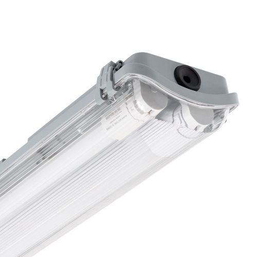 Réglette Étanche Ip65 + 2 Tubes Led 120cm Connexion Latérale Blanc Chaud No Flicker 3000k