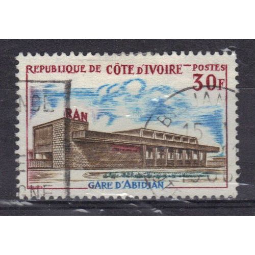 Cote D'ivoire 1965  : Gare D'abidjan - Timbre Oblitéré