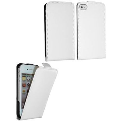 Etui Slim En Cuir Véritable Blanc Pour Iphone 5