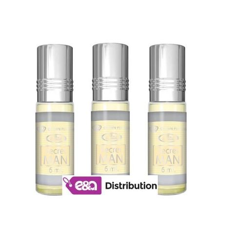 Lot De 3 Muscs Parfums Secret Man De Al Rehab - 6ml 