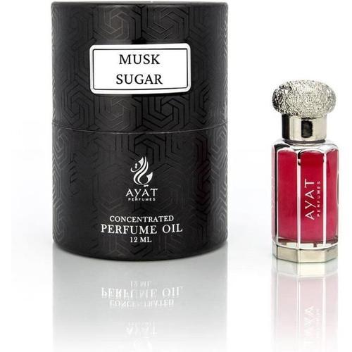 Ayat Perfumes - Extrait De Parfum Musk Sugar 12ml - Fabriqué À Dubai - Unisexe Sans Alcool - Huile Parfumée Arabian Longue Durée 