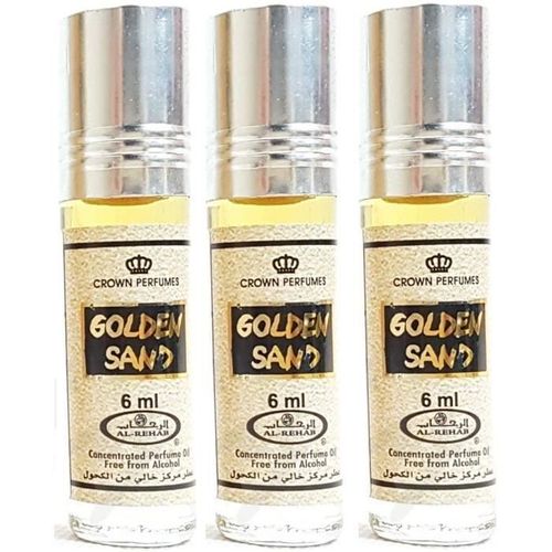Lot De 3 Muscs Parfums Golden Sand De Al Rehab - 6ml Notes: Caramel, Vanille, Ambre, Sucré[349] 