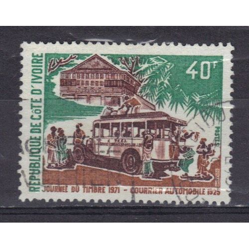 Cote D'ivoire 1971 : Journée Du Timbre : Courrier Automobile 1925 - Timbre Oblitéré