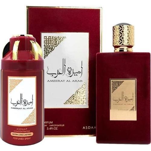 Coffret Ameerat Al Arab De Asdaaf Eau De Parfum 100ml Et Déodorants 250ml Arabian Pour Les Femme Notes: Citrons, Fleur, Fruit, Musc, 