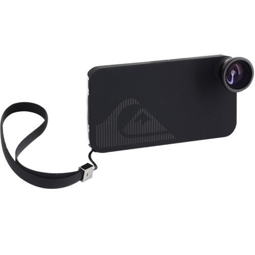 Coque Quiksilver Noire Avec Lentille" Fish-Eye" Pour Iphone 4 Et 4s