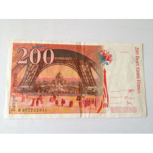 Billet 200 Francs Gustave Eiffel 1999