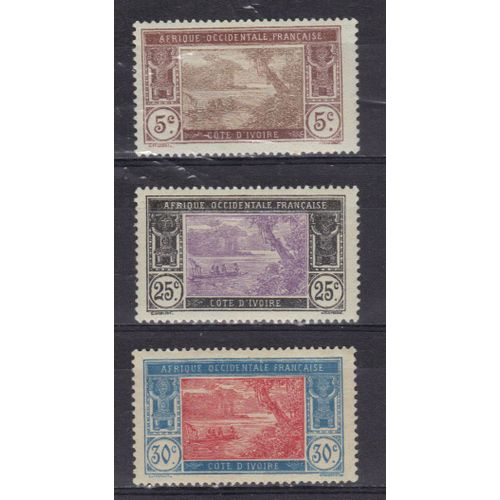 Cote D'ivoire 1922/28 : Lagune Ebrié - Série De 3 Timbres Neufs *