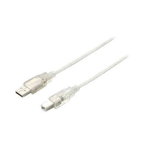 Equip - Câble USB - USB (M) pour USB type B (M) - USB 2.0 - 1.8 m - argent transparent