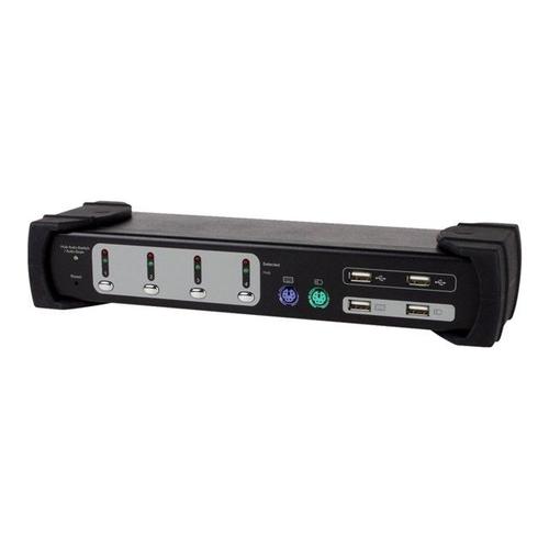 Equip Dual Monitor 4-Port Kombo KVM Switch - Commutateur écran-clavier-souris/audio/USB - 4 x KVM port(s) - 1 utilisateur local - Ordinateur de bureau