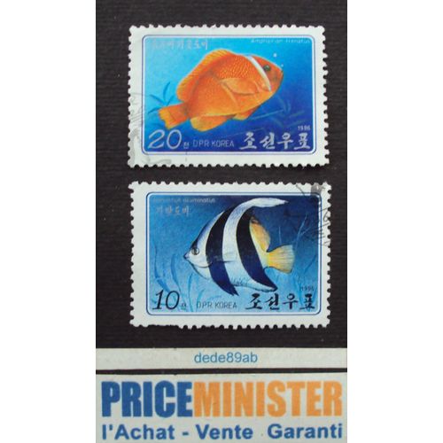 Corée Du Nord.. D P R Koréa. 2 Timbres  " Poisson " Oblitérés