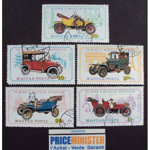 Hongrie..Lot De 5 Timbres Magyar Posta "Voiture" Arrow-Ford-Mercedes-Swift-Panhard Levassor  Oblitérés.