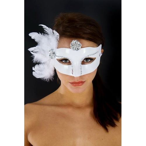 Masque Cats Blanc Pour Soirées Libertines Ou Autres.Taille Unique