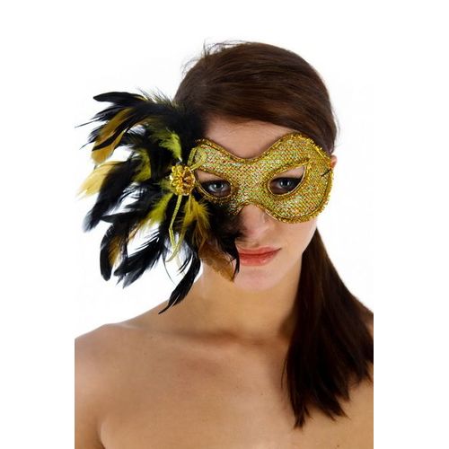 Masque Venitien Madame Butterfly. Pour Soirées Ou Autres.Couleur Or