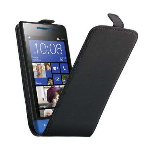 Etui Portefeuille Cuir Noir Htc 8s